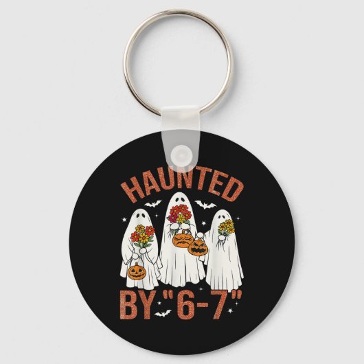 67 Meme Schattig Boo Halloween Kostuum Heeft Angst Sleutelhanger (Voorkant)
