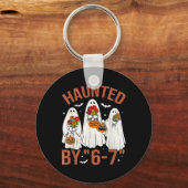 67 Meme Schattig Boo Halloween Kostuum Heeft Angst Sleutelhanger (Voorkant)