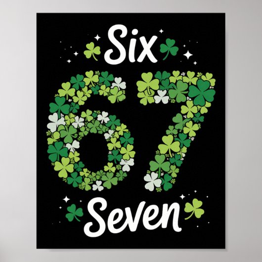 67 Meme Shamrocks St. Patrick's Day 6-7 Kinderen M Poster (Voorkant)