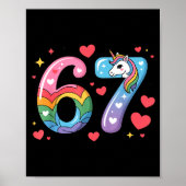 67 Meme Shirt Number Funny Six Seven 6 7  Poster (Voorkant)