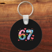 67 Meme Shirt Number Funny Six Seven 6 7 Sleutelhanger (Voorkant)