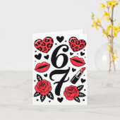 67 Meme Six Seven 67 Meme Six Seven 6 7 Valentine  Kaart (Gele Bloem)