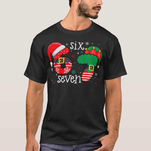 67 Meme Six Seven 6-7 Christmas Funny Xmas Men Wom T-shirt (Voorkant)