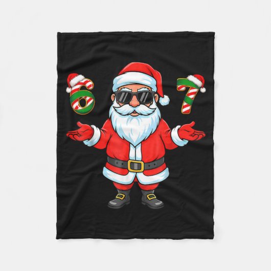 67 Meme Six Seven 6 7 Funny Santa Matching Xmas 67 Fleece Deken (Voorkant)