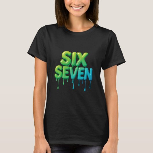 67 Meme Six Seven 6-7 Grappige Internetgrap Grappi T-shirt (Voorkant)