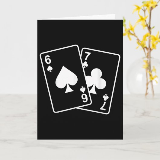 67 Meme Six Seven 6–7 Grappige Speelkaarten Kaart (Gele Bloem)