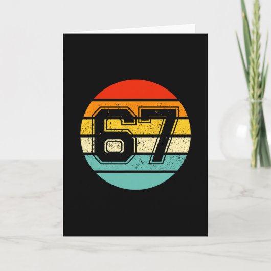 67 Meme Six Seven 6 7 Meme Funny Number Vintage  Kaart (Voorkant)