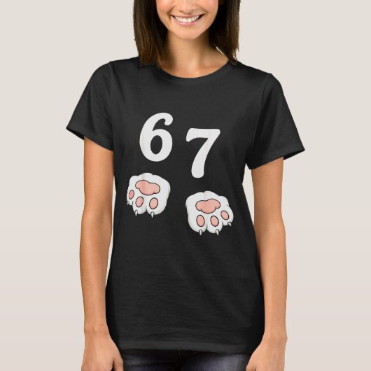 67 Meme Six Seven 6 7 Shirt Meme Grappige Kat 67 (Voorkant)