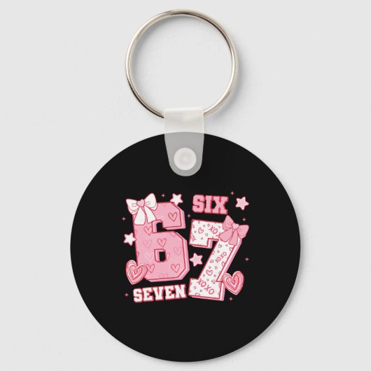 67 Meme Six Seven 6 7 Valentijnsdagen Sleutelhanger (Voorkant)
