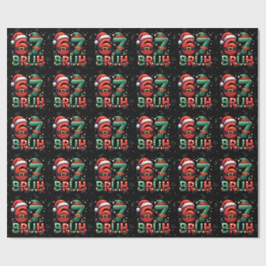 67 Meme Six Seven Bruh Funny Christmas 6 7 Cadeaupapier (Vlak)