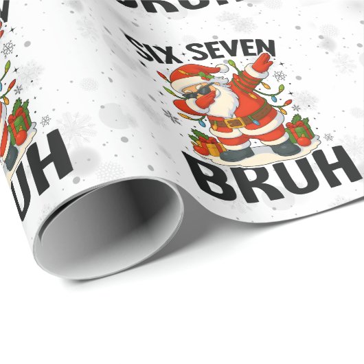 67 Meme Six Seven Bruh Funny Christmas 6 7 Cadeaupapier (Rol Hoek)