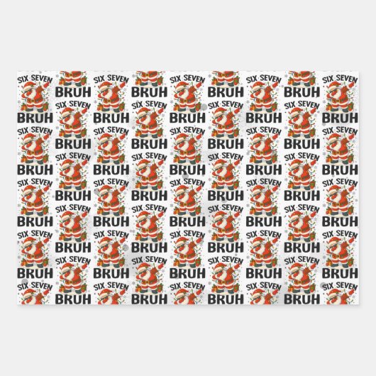 67 Meme Six Seven Bruh Funny Christmas 6 7 Inpakpapier Vel (Voorkant 2)