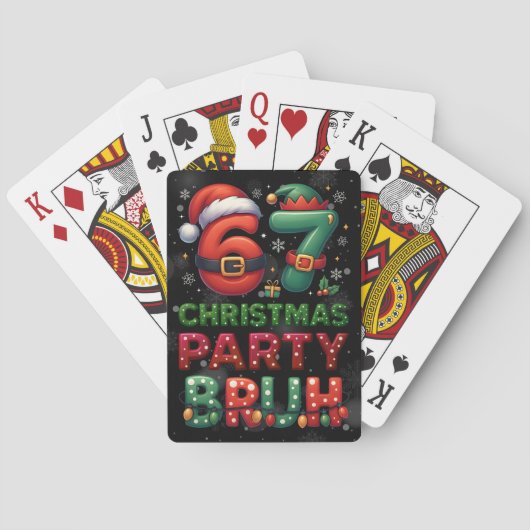 67 Meme Six Seven Bruh Funny Christmas 6 7 Pokerkaarten (Achterkant)