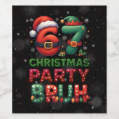67 Meme Six Seven Bruh Funny Christmas 6 7 Wijn Etiket (Enkel label)