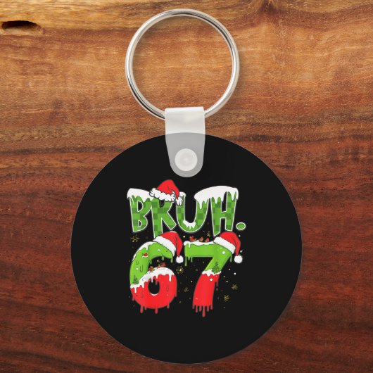 67 Meme Six Seven Bruh Funny Number Christmas Sleutelhanger (Voorkant)