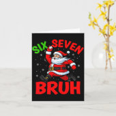 67 Meme Six Seven Bruh Santa Baseball Funny Christ Kaart (Gele Bloem)