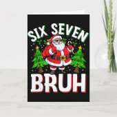 67 Meme Six Seven Bruh Santa Funny Christmas Kids Kaart (Voorkant)