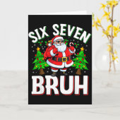 67 Meme Six Seven Bruh Santa Funny Christmas Kids  Kaart (Gele Bloem)
