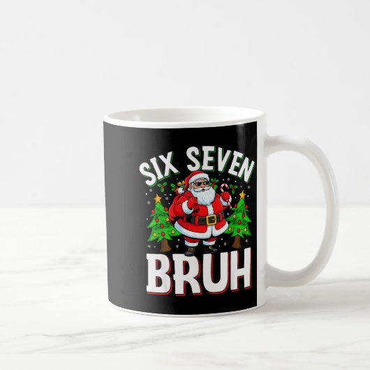 67 Meme Six Seven Bruh Santa Funny Christmas Kids Koffiemok (Rechts)