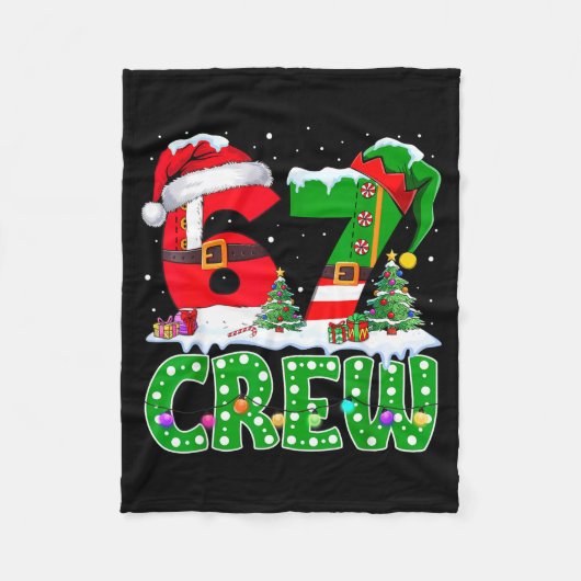 67 Meme Six Seven Christmas Crew Xmas Lights Famil Fleece Deken (Voorkant)