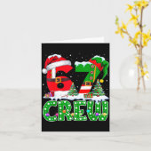 67 Meme Six Seven Christmas Crew Xmas Lights Famil Kaart (Gele Bloem)