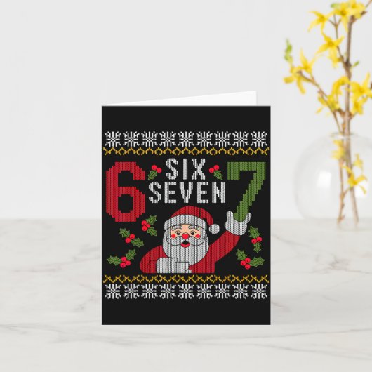67 Meme Six Seven Christmas  Kaart (Gele Bloem)