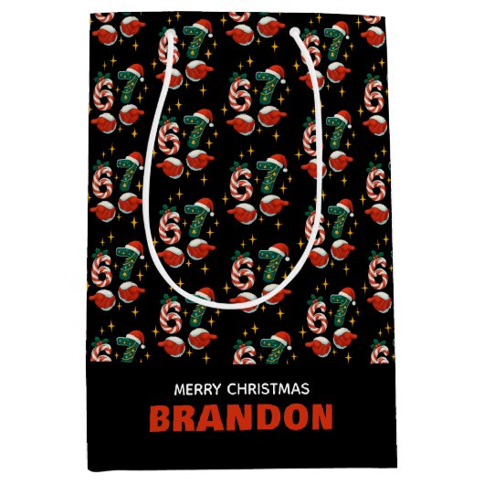 67 Meme Six Seven Christmas Kids Name Medium Cadeauzakje (Voorkant)