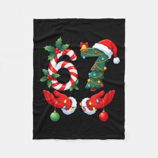 67 Meme Six Seven Christmas Pajamas For Women Men Fleece Deken (Voorkant)