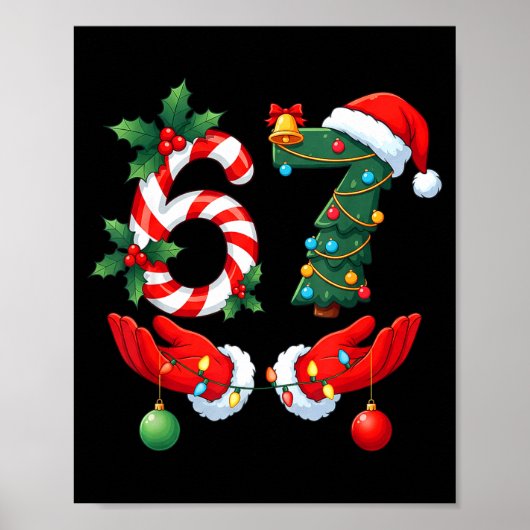 67 Meme Six Seven Christmas Pajamas For Women Men  Poster (Voorkant)