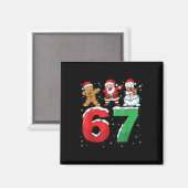 67 Meme Six Seven Dabbing Kerstman 6 7 Grappige Ke Magneet (Voorkant / Achterkant)
