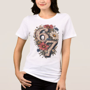 67 Meme Six Seven Dames T-Shirt Grappige 6-7 Vir