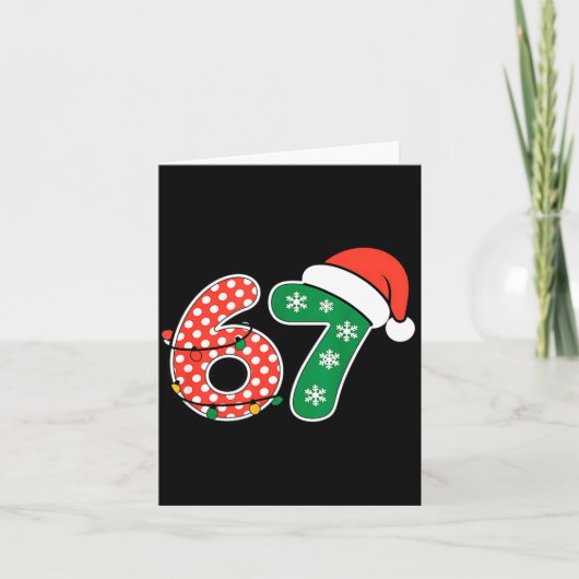 67 Meme Six Seven Funny Christmas 6 7 Meme Men Wom Kaart (Voorkant)