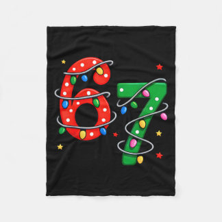 67 Meme Six Seven Funny Christmas Pajamas Boys Gir Fleece Deken