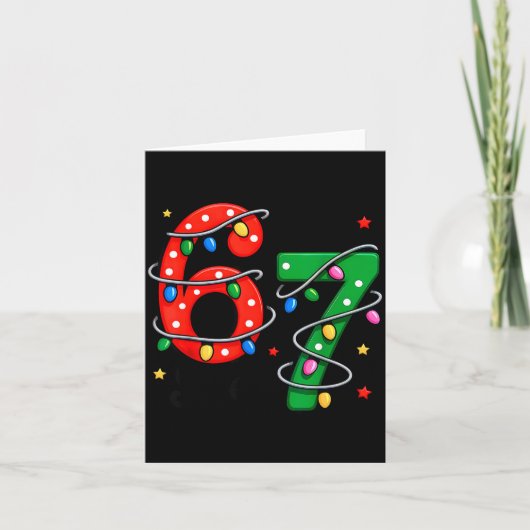 67 Meme Six Seven Funny Christmas Pajamas Boys Gir Kaart (Voorkant)