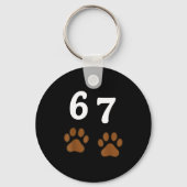 67 Meme Six Seven Funny Dog Paw Sleutelhanger (Voorkant)