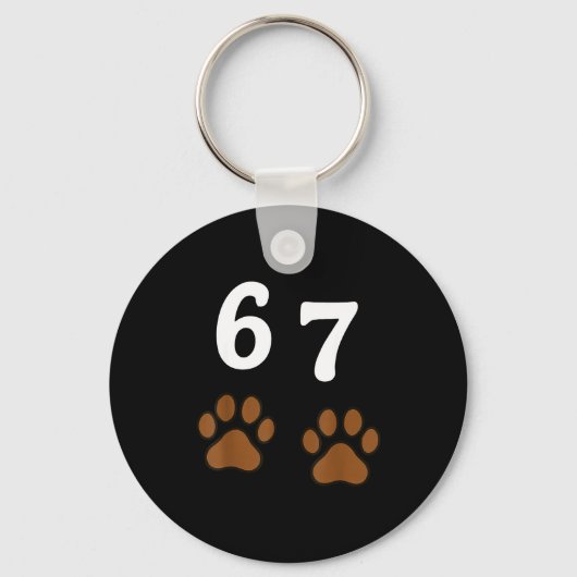 67 Meme Six Seven Funny Dog Paw  Sleutelhanger (Voorkant)