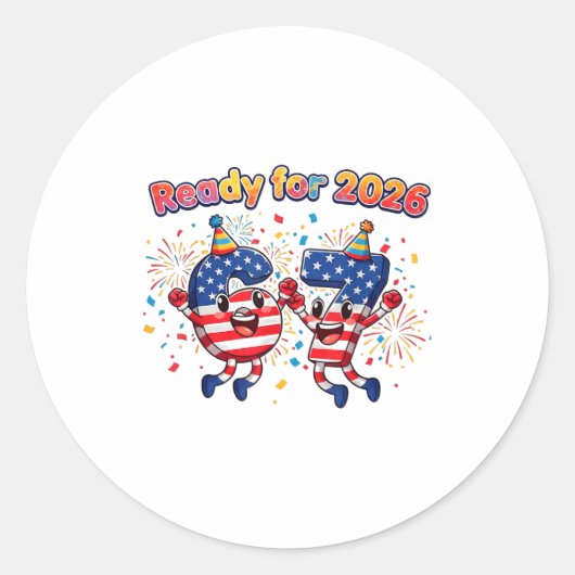 67 Meme Six Seven Funny New Year 2026 Party Men Wo Ronde Sticker (Voorkant)