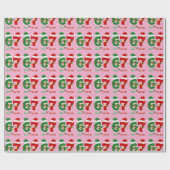 67 Meme Six Seven Gen Alpha Kerstmis  Cadeaupapier (Vlak)