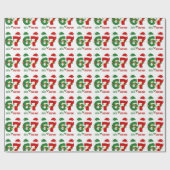 67 Meme Six Seven Gen Alpha Kerstmis Cadeaupapier (Vlak)