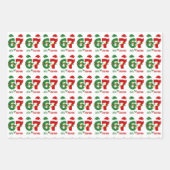 67 Meme Six Seven Gen Alpha Kerstmis Inpakpapier Vel (Voorkant 3)