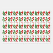 67 Meme Six Seven Gen Alpha Kerstmis Inpakpapier Vel (Voorkant)