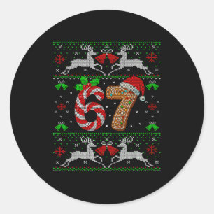 67 Meme Six Seven Grappige Lelijke Kerst Xmas Zwee Ronde Sticker