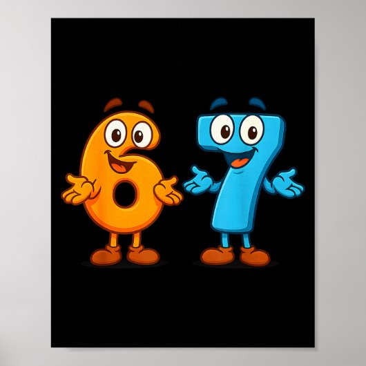 67 Meme Six Seven Kids Number Blocks Math Teacher  Poster (Voorkant)