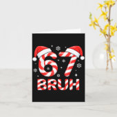 67 Meme Six Seven Memes Candy Cane Christmas Boys  Kaart (Gele Bloem)