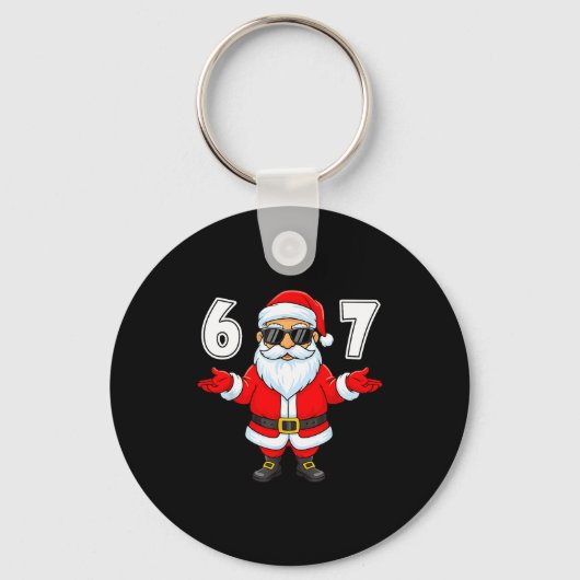 67 Meme Six Seven Number 6 7 Funny Santa Xmas Chri Sleutelhanger (Voorkant)