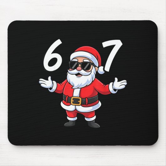 67 Meme Six Seven Number 6 7 Santa Xmas Christmas  Muismat (Voorkant)