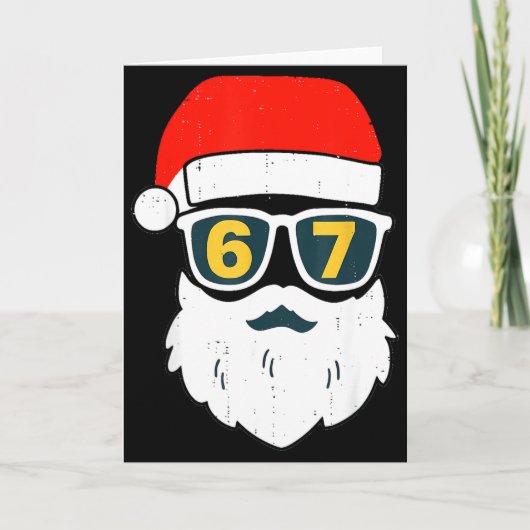 67 Meme Six Seven Santa Face Kids Men Boys Girls C Kaart (Voorkant)