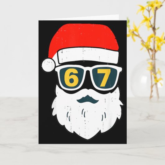 67 Meme Six Seven Santa Face Kids Men Boys Girls C Kaart (Gele Bloem)