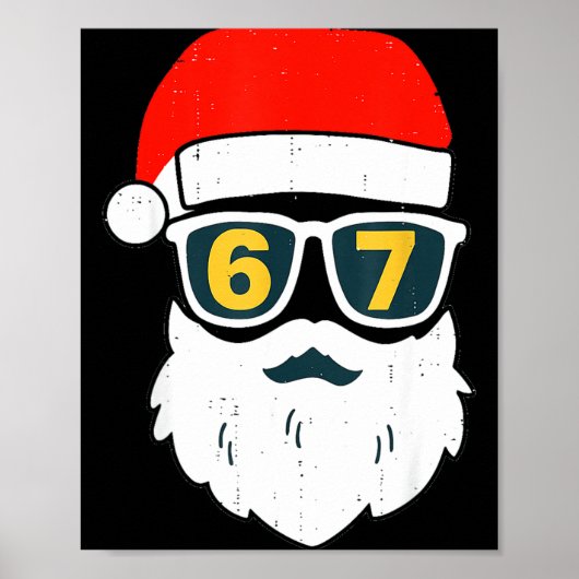 67 Meme Six Seven Santa Face Kids Men Boys Girls C Poster (Voorkant)