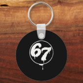 67 Meme Six Seven Urn Graffiti Style  Sleutelhanger (Voorkant)